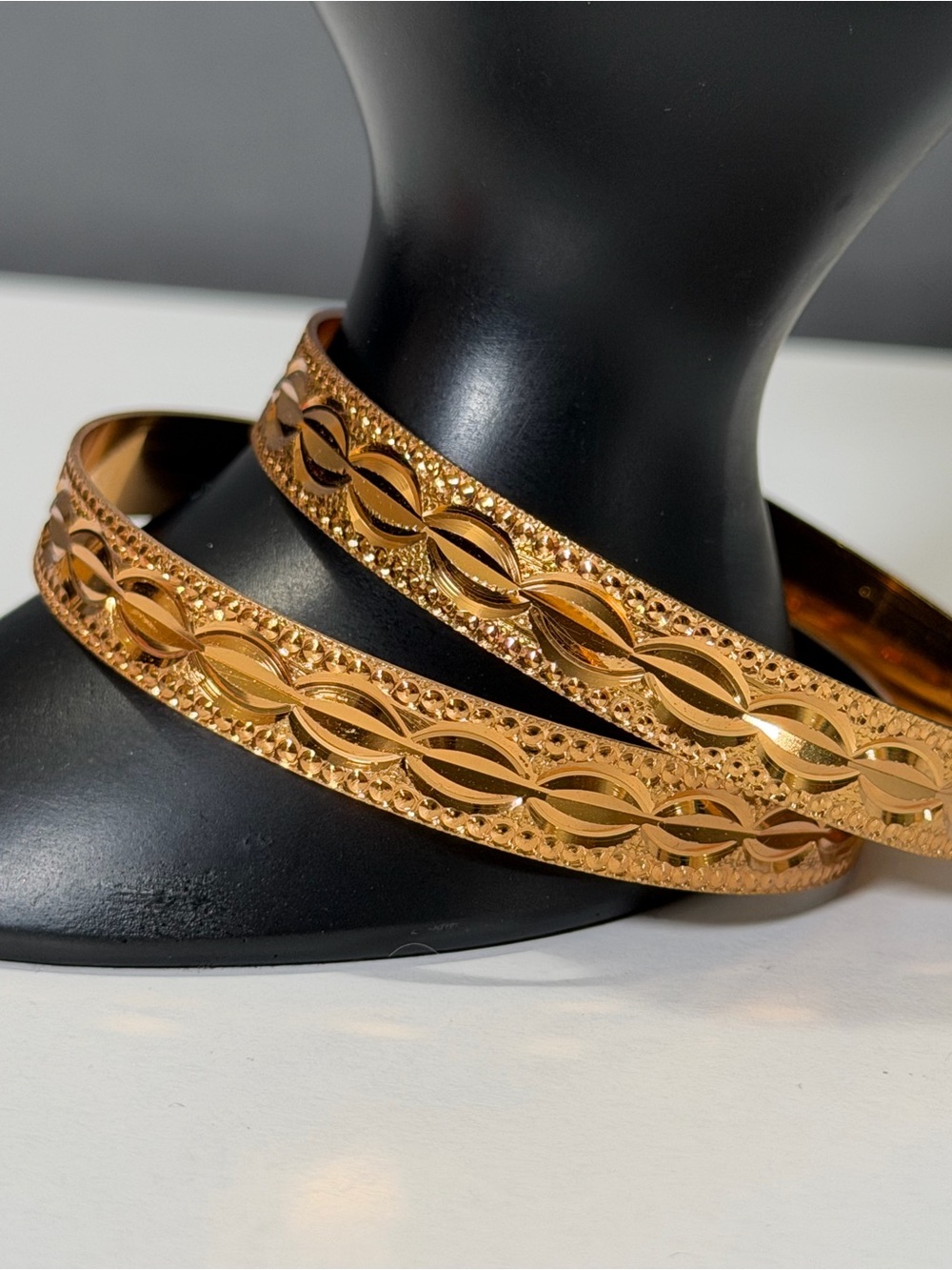 Gold-Tone Textured Bangle Bracelet Set - Women Accessories